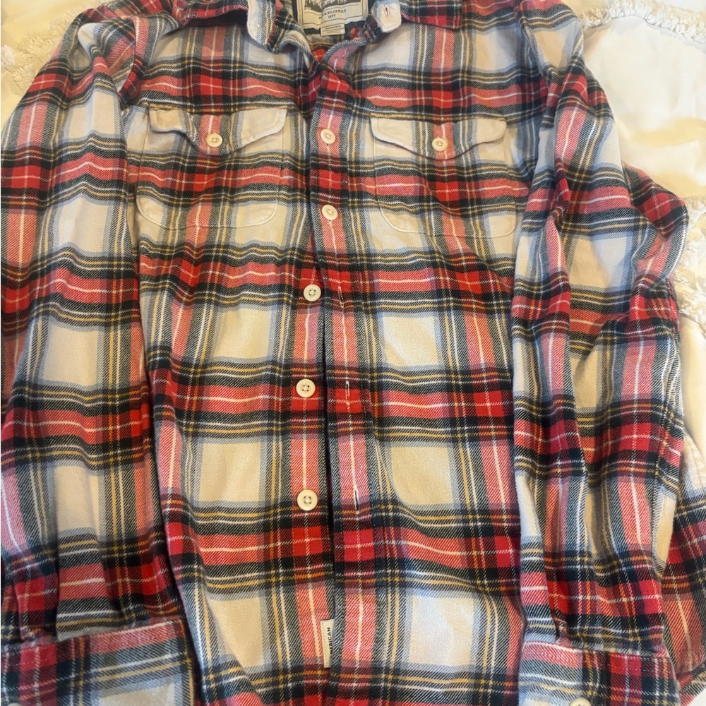 American Eagle Outfitters pink Plaid Casual Shirt